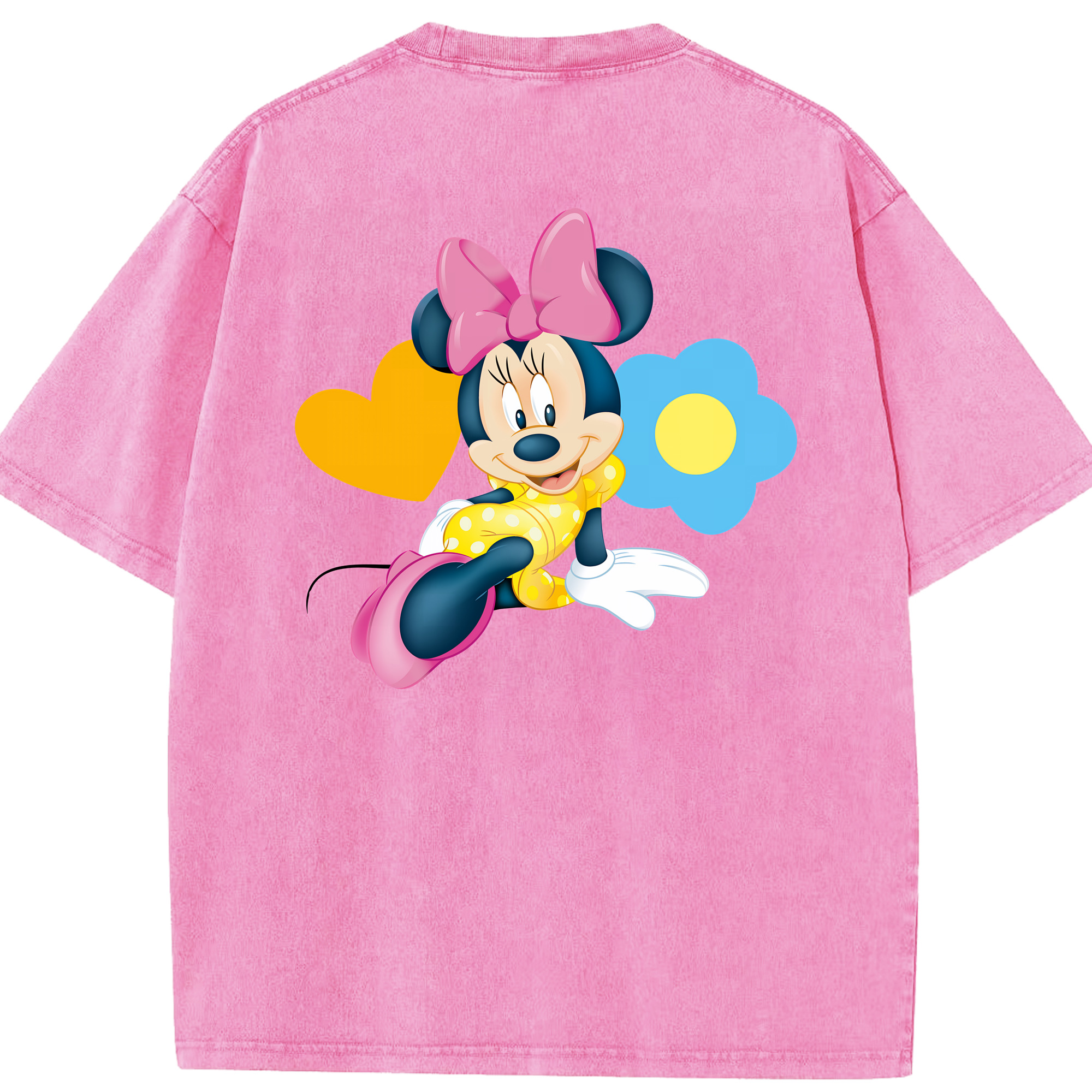 （画像用） ミッキーマウス Mickey Mouse 綿100% ヴィンテージ風 半袖Tシャツ（背面プリント）